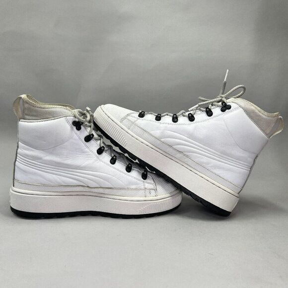 Puma Men's Size 10 The Ren Boot White Leather High Top Sneakers - Picture 7 of 12